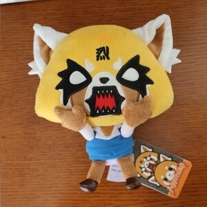 Sanrio Aggretsuko Rage Face Plush Doll NWT 7” Red Panda Anime